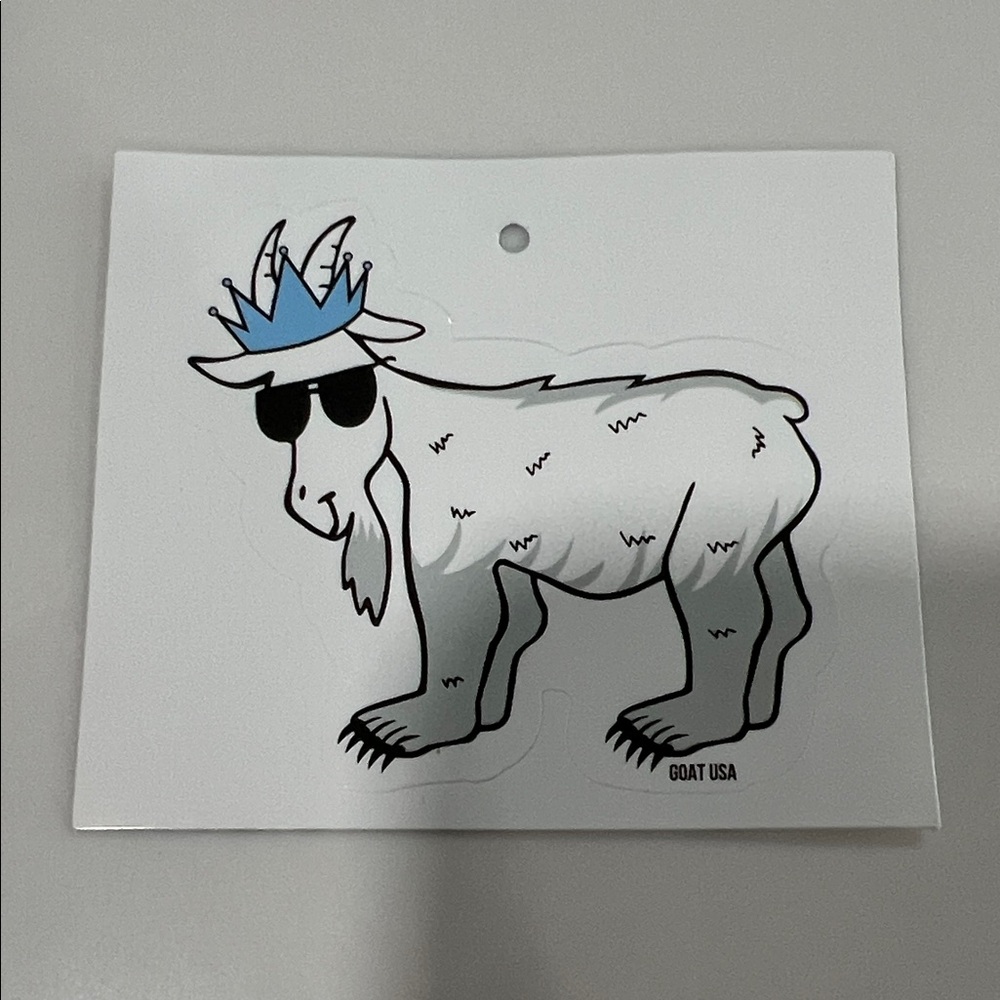 GOAT USA Blue Crown Goat Sticker - Fun Party Favor